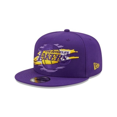 Purple Los Angeles Lakers Hat - New Era NBA Logo Tear 9FIFTY Snapback Caps USA1847693